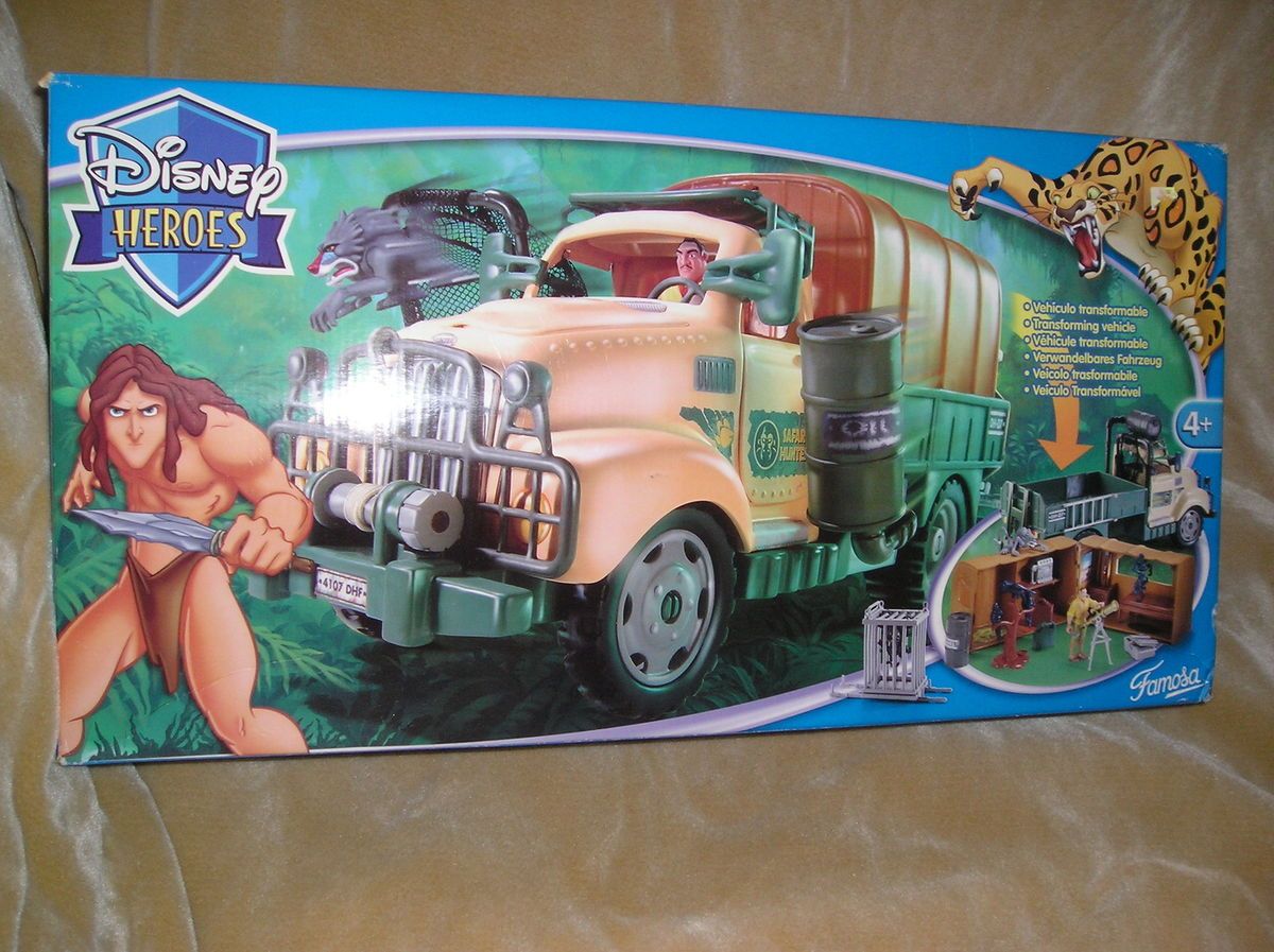 DISNEY HEROES FAMOSA TARZAN CLAYTON FIGURE BIG TRANSFORMING VEHICLE