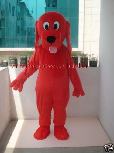 Prof Red Clifford Dog Mascot Costume Adult Size New