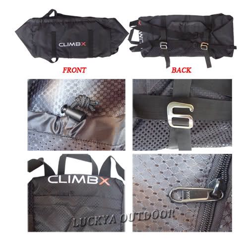 new climb x rock climbing rope bag red black