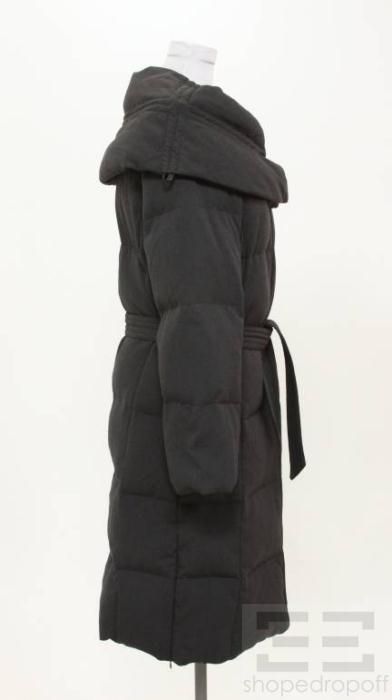 Calvin Klein Charcoal Grey Belted Puffer Coat Size S