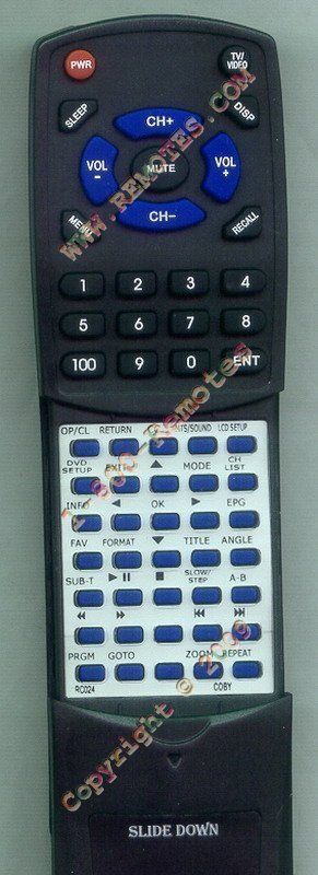 Coby TV DVD RC 024 Grey Replacement Remote