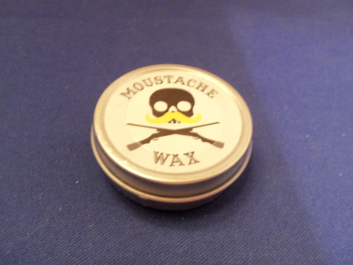   SKULL STACHE RIFLE RIFLEMAN MUSTACHE WAX 2 SEALED TIN 5 OUNCE EACH