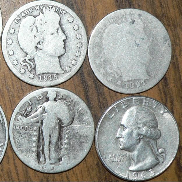 Liberty Walking 90% Silver Half Dollars   1927 S, 1939, 1944 D, 1944