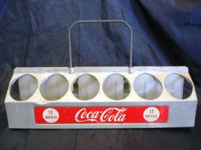 vintage coke coca cola 1950 s metal aluminum 12 pack vendor bottle
