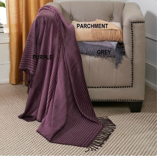 Colin Cowie 50 X 60 Ombre Stripe Throw PURPLE