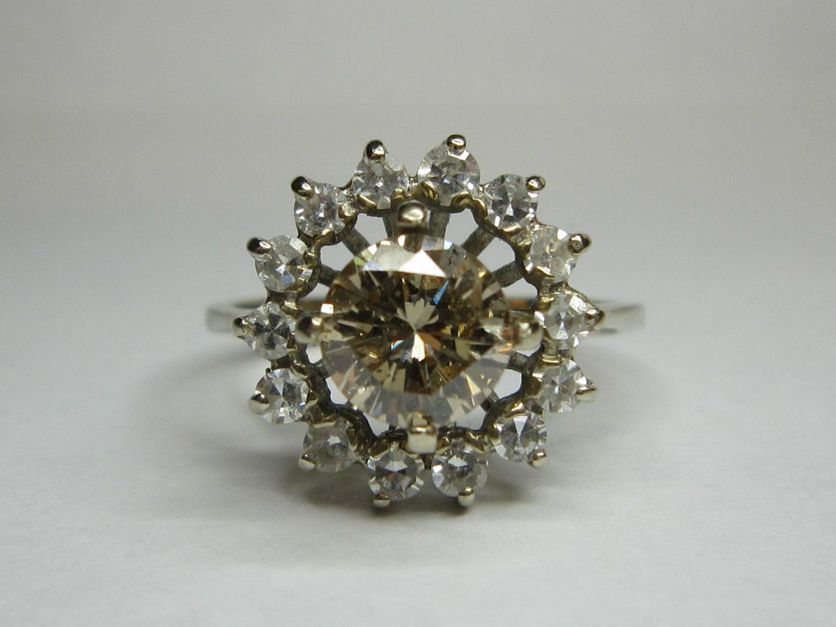  Fancy Champagne Color Diamond Beauty Enhanced w White Diamonds