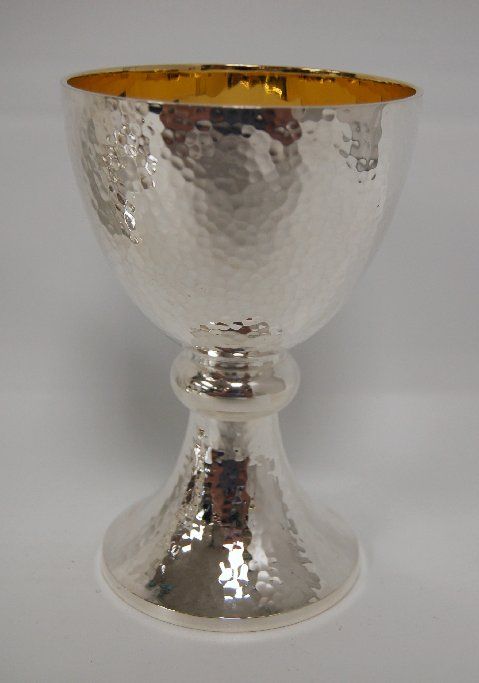 Beautiful Hammered Silver Communion Cups Chalice