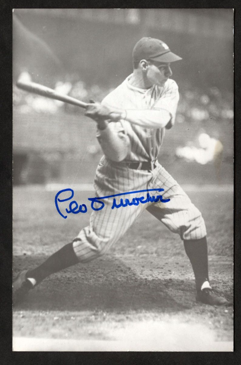 Leo Durocher Signed Postcard Brooklyn Dodgers