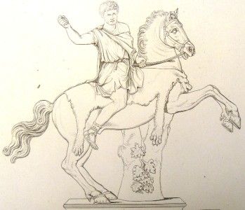 Musee de Sculpture Copper Engraving (1826 1853) MAN ON HORSE  by