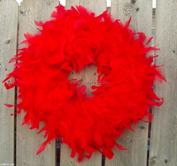 New Chic Red Feather 14 Door Wall Wreath Home Decor Christmas