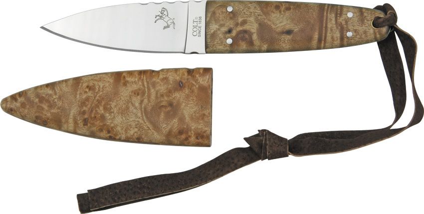 Colt Knives Fixed Blade Hunter 6 1 2 Overall Burl Wood Handles Knife