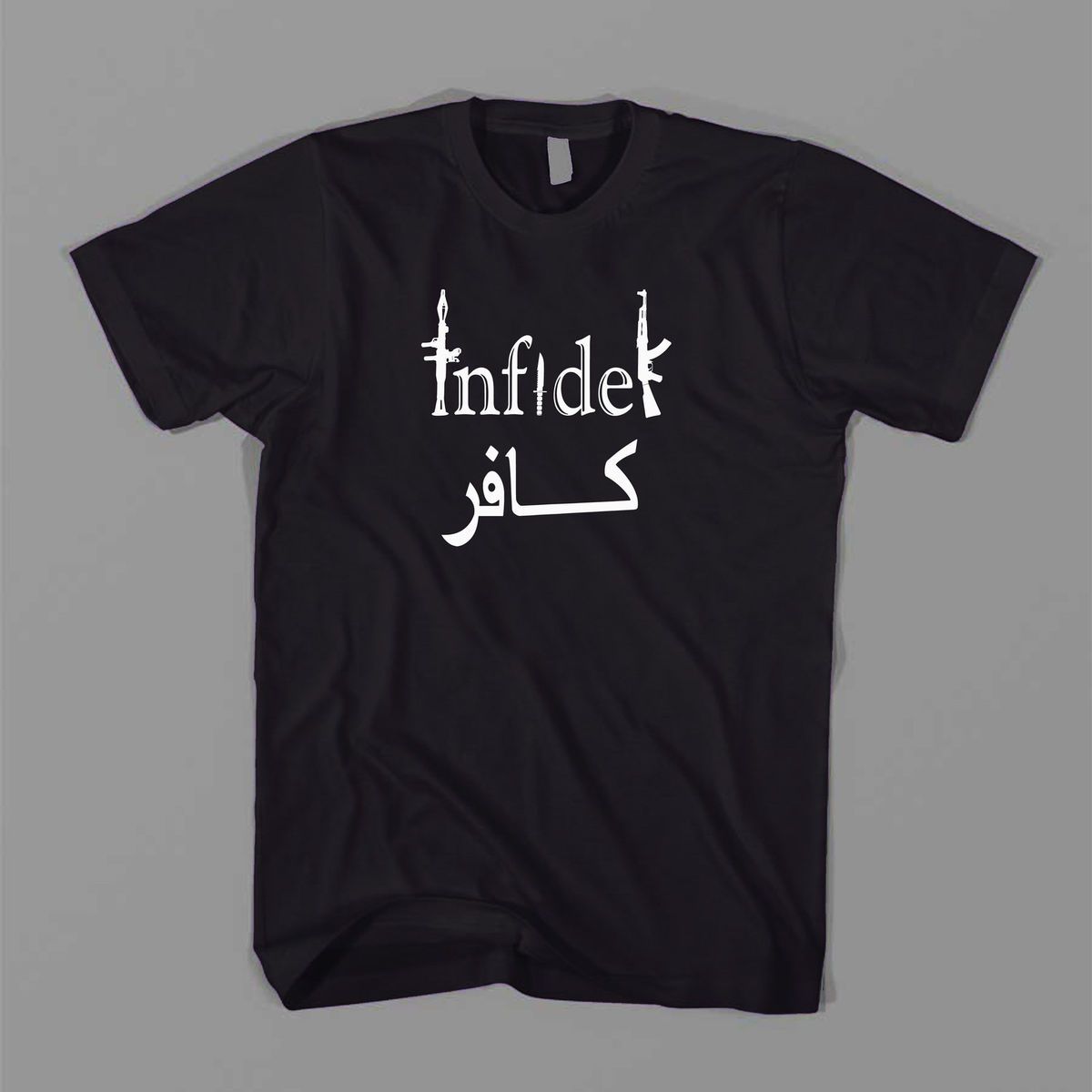 Infidel Colt Assault Rifle AR 15 Pro Gun AK47 AK 47 M16 Guns USMC Tee