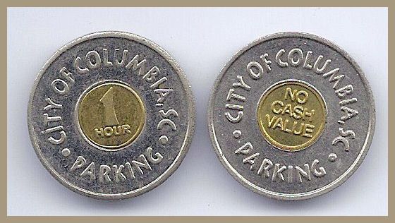 One Parking Token SC 3310 Bi Metal City of Columbia