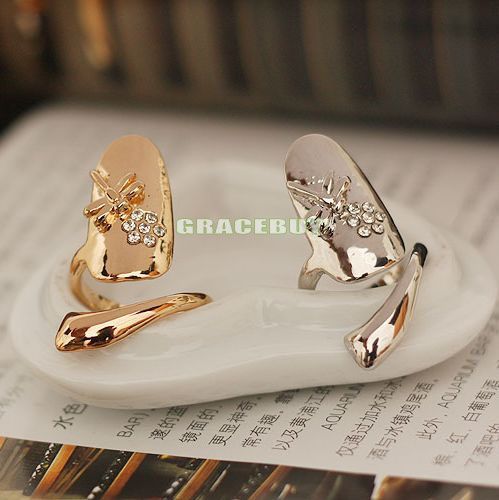 Fashion Shiny Animal Rhinestone Fingernail Ring / Nail Ring in