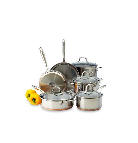 Kenmore 10 pc. Stainless Steel with Copper Band Cookware Set