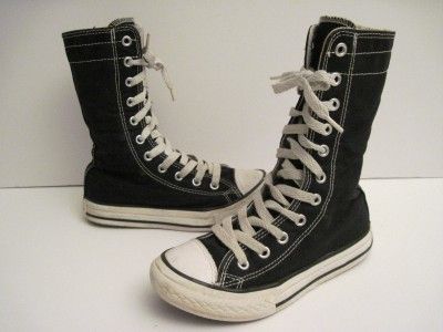 Converse Black Canvas Tall Hi Tops Boots Sneakers Youth 13 M