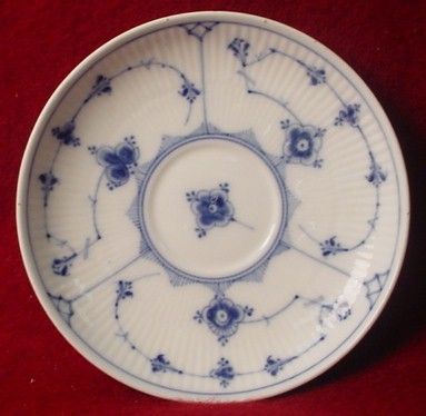 Royal Copenhagen China Blue Fluted Plain Cup Saucer 79