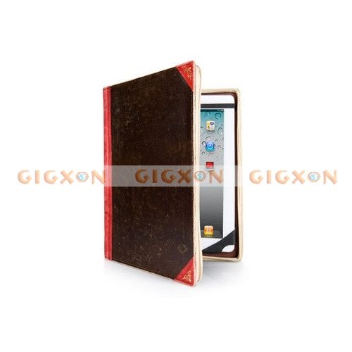 Hot Sale Antique Book Style Case Computer Bag Brown Color for iPad 2 3