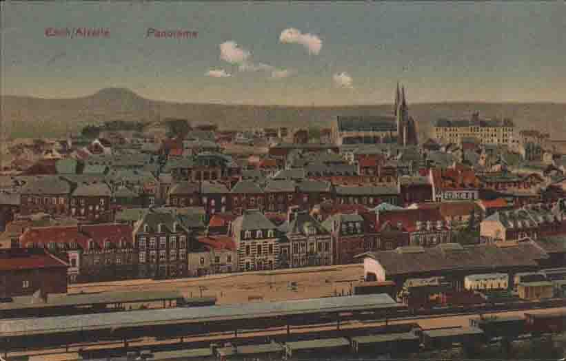 ZD124 Luxembourg Esch Alzette Panaroma Train Station Church Krein