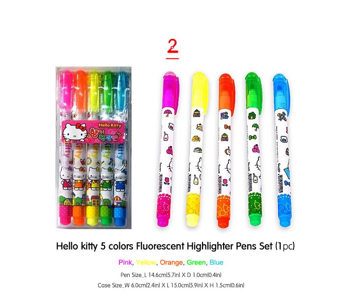 Hello kitty Writing Instruments set ver1_Colored Pencils, Fluorescent