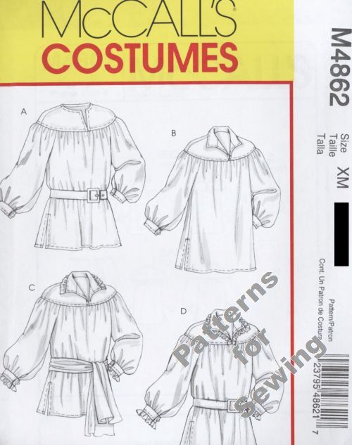Please see my store for other Men Clothing and Costume Patterns.