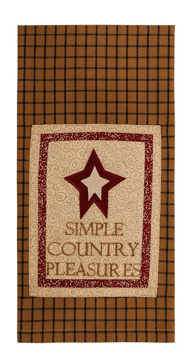 Simple Country Pleasures Primitive Dish Towel Mustard