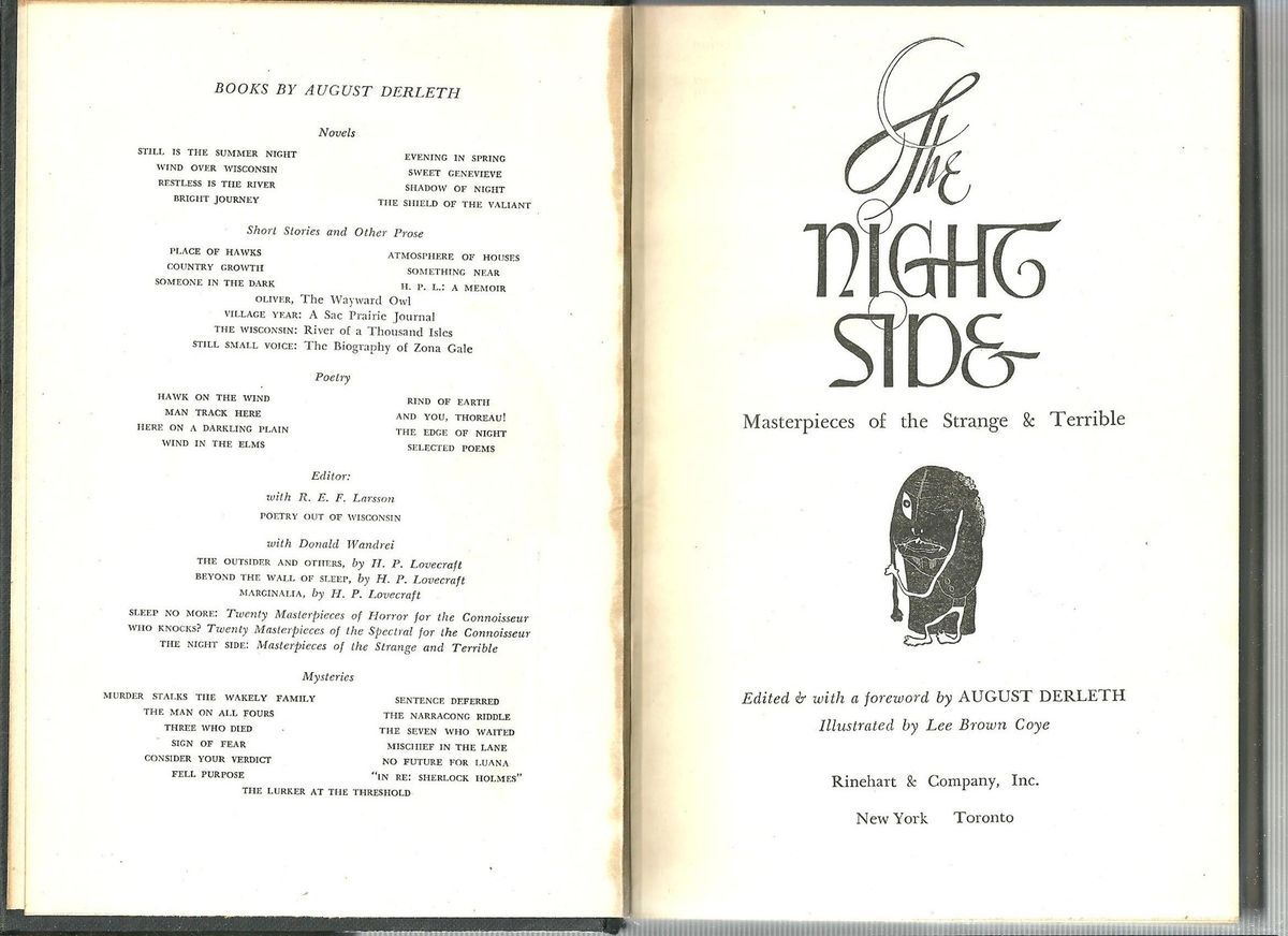  Side Edited by August Derleth Illustrated by Coye 1947 1st Ed