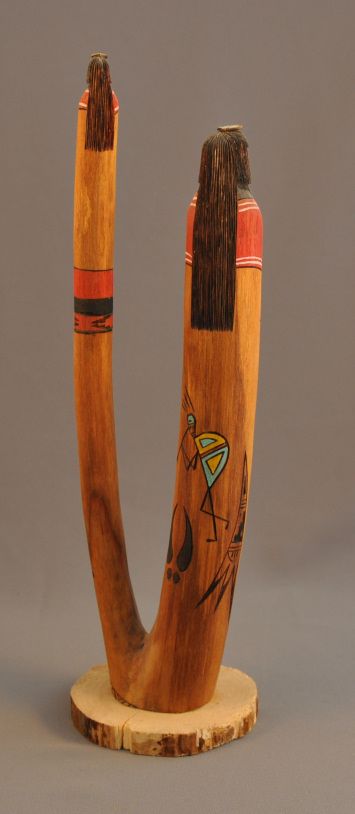 Long Hair Maiden and Yellow Corn Maiden Hopi Kachina Calvin Pavatea 12