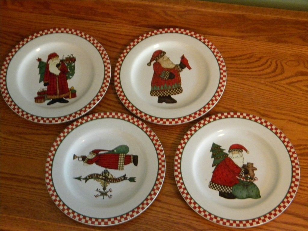 Holiday Dessert Plates Magic of Santa edition Country Dinnerware