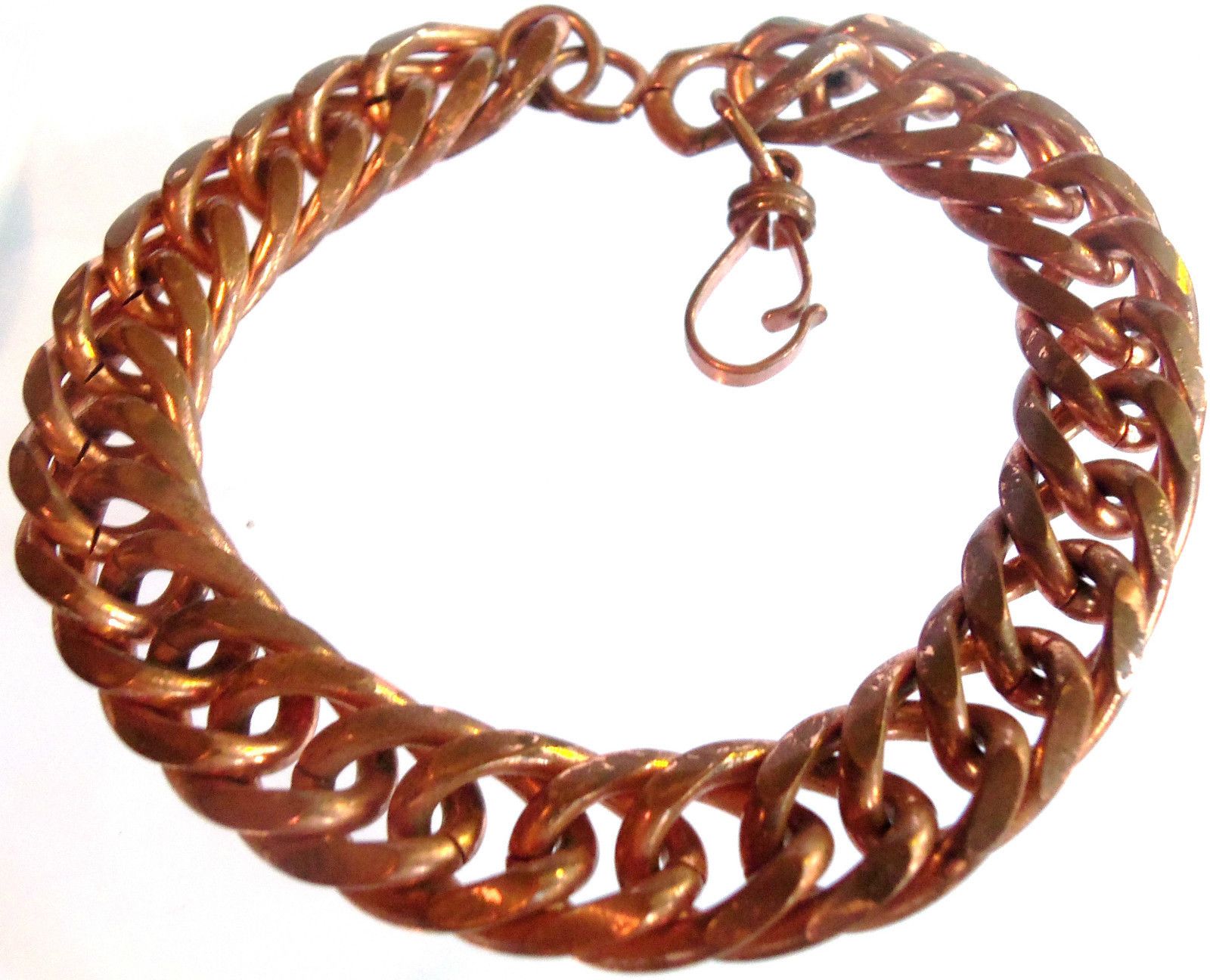 Mens Heavy Vintage Copper Chain Bracelet Vintage Estate Jewelry 60 7gr