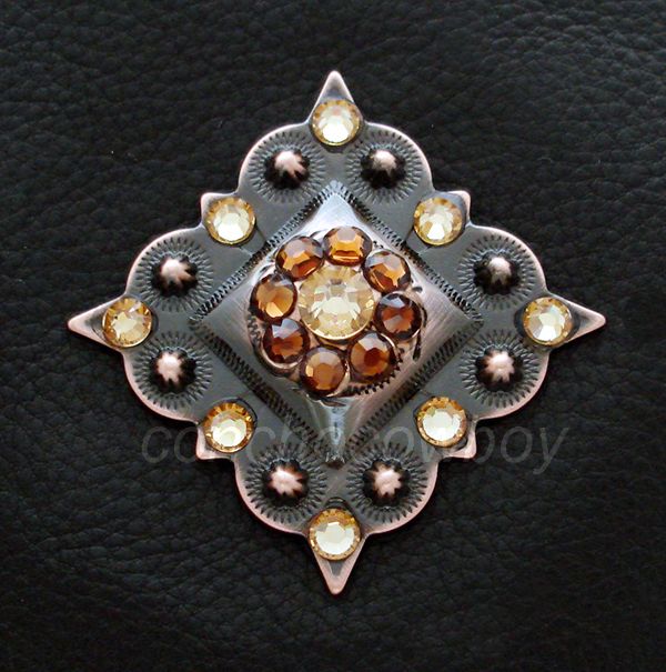 Western Copper Concho Rhinestone Crystal Concho 1