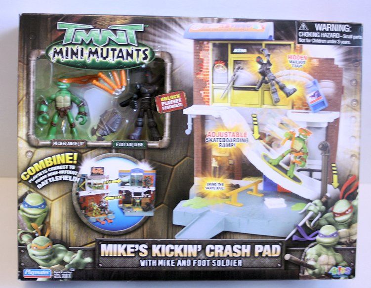  Turtles TMNT Figure Lot Mini Kickin Crash Pad Michaelangelo