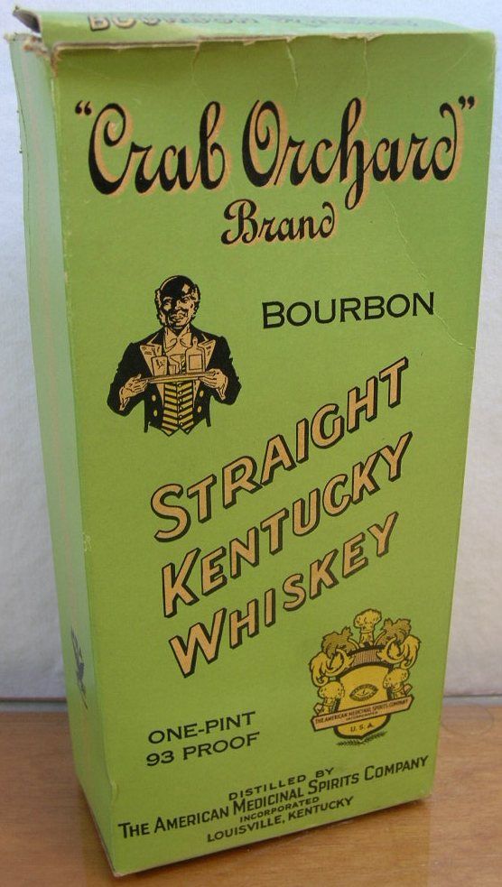 RARE Vintage 1934 Crab Orchard Brand Bourbon Whiskey Flask Box