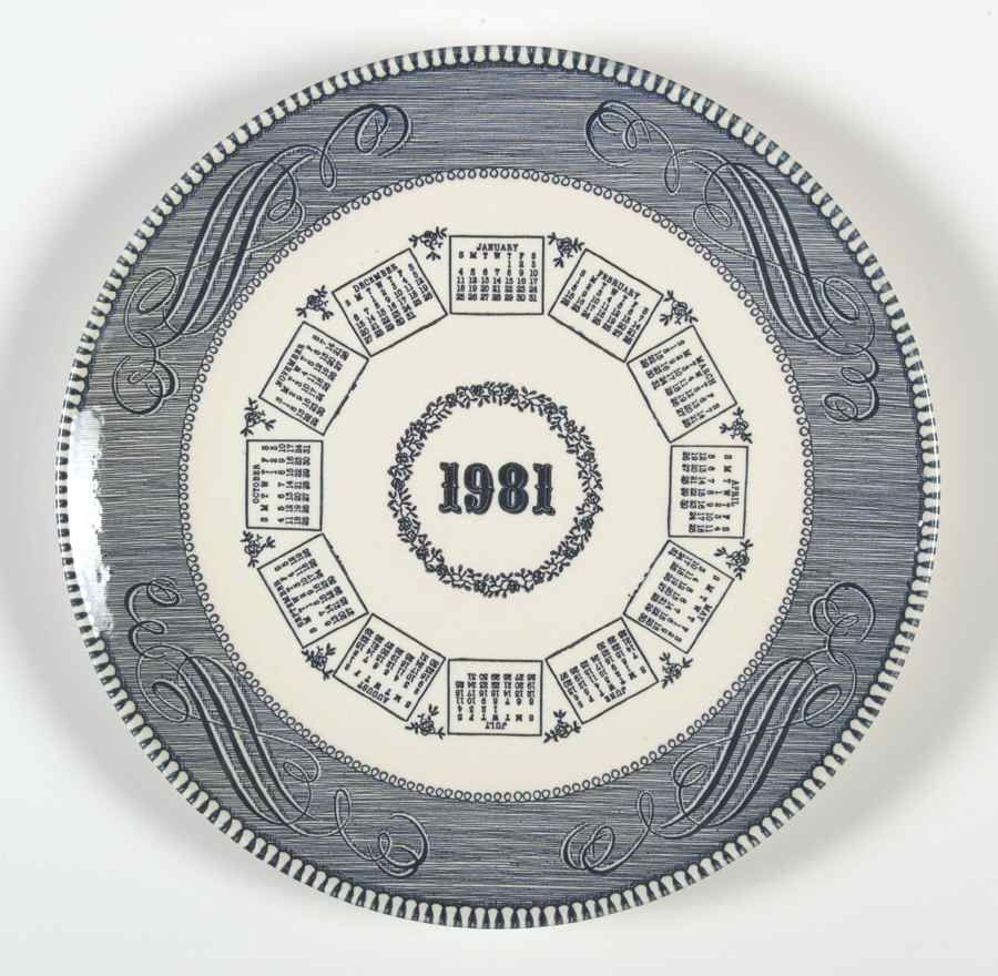 royal currier ives blue 1981 calendar plate 2234833