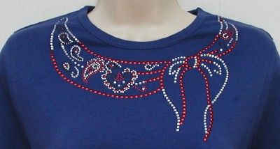 Rhinestone Embellished Tee Shirts Red Hat Society Colors