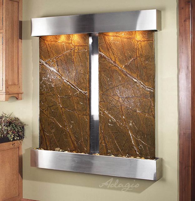 Indoor Wall Fountain   Adagio Cottonwood Falls   Stainless Steel