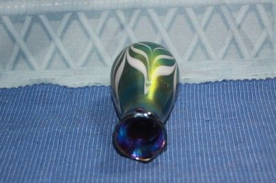 Vintage 1976 Terry Crider Art Studio Glass Irridized Vase Art Noveau