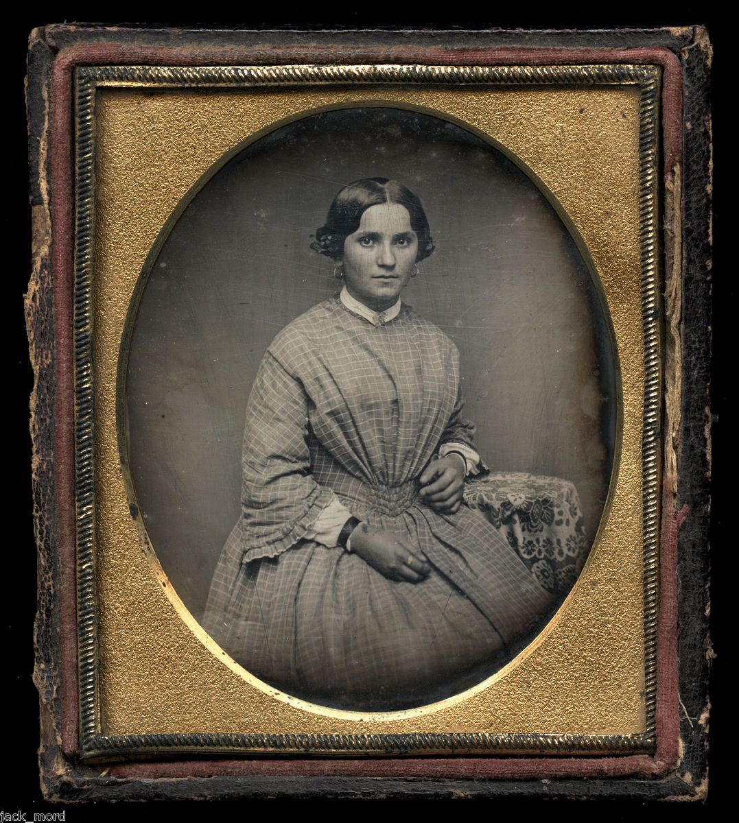 1840s Dag of a Woman Wearing Mourning Bands Janesville New York