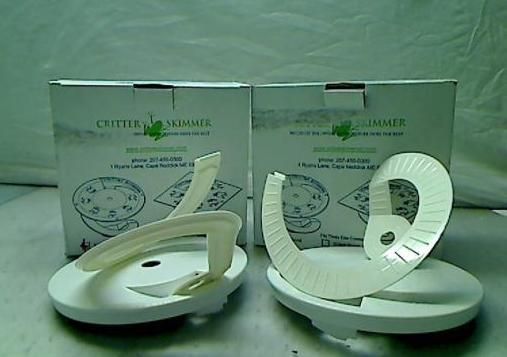 LOT OF 2 Critter Skimmer 9 Inch Round Pool Skimmer Cover, White