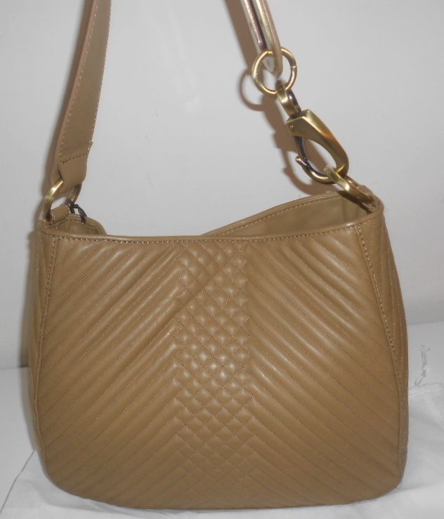 Cynthia Rowley Handbag Mushroom Taupe Quilted Leather Hobo Bag Jolie $