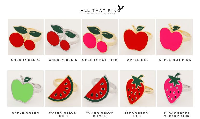 Cute Bow Ring & Fruits Cocktail Ring Collection all that ring