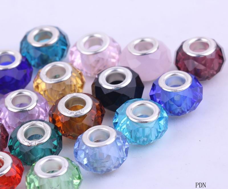  Faceted Lampwork Glass Crystal Beads fit European Charms Bracelet PDN