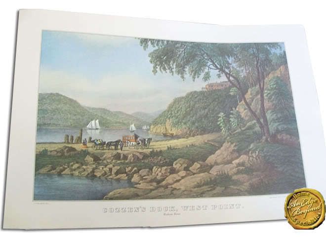 Currier Ives 1961 August Cozzens Dock West Point Hudson River