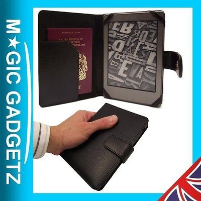 BLACK LEATHER BOOK CASE COVER WALLET FOR  KINDLE PAPER WHITE