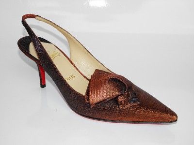 Christian Louboutin Lady Cukor 70 Bronze Iridescent Lurex Slingback