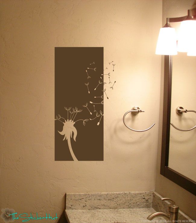 Blowing Dandelion Half Panels Wall Decals Stickers 960