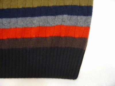 Daniel Cremieux 100 Cashmere Cable Sweater Mens M Crew Navy Red