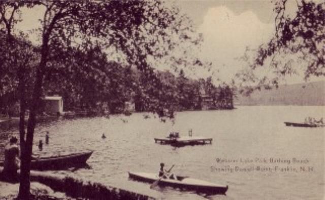 Webster Lake Park Bathing Beach Franklin NH Postcard