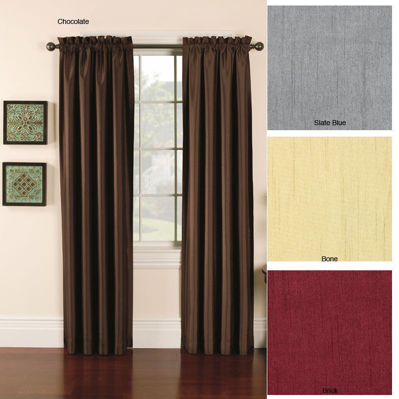 Faux Silk Emerson 95 inch Lined Curtain Panel Pair