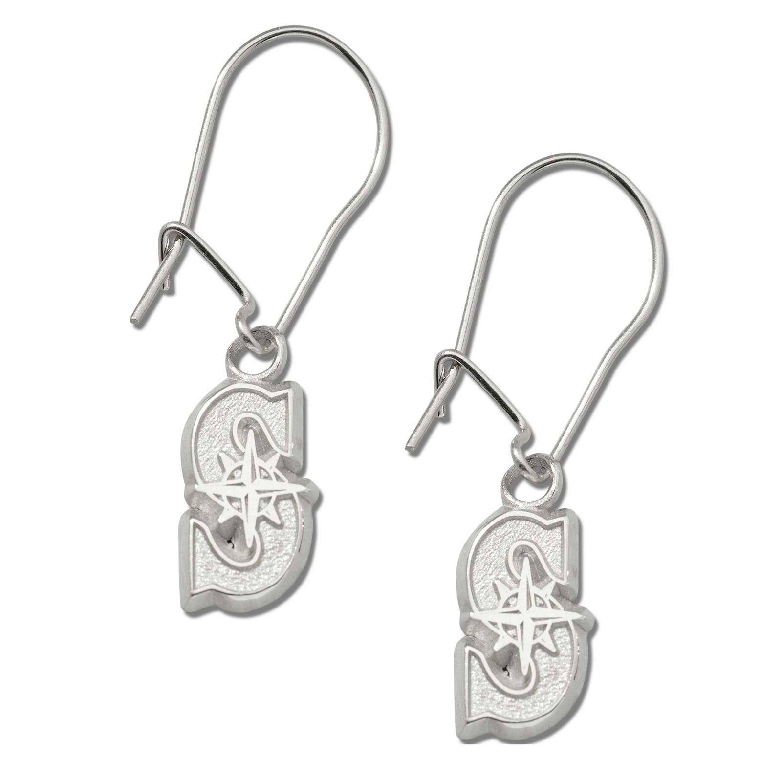 Seattle Mariners Dangle Earrings Sterling Silver or Gold Plate